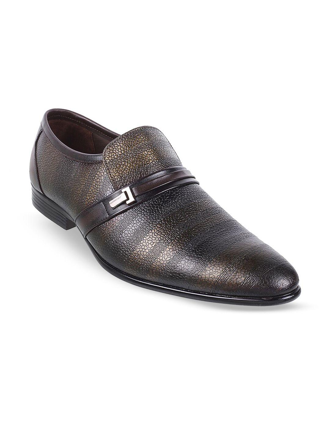 mochi men textured leather formal slip-on shoes shoes