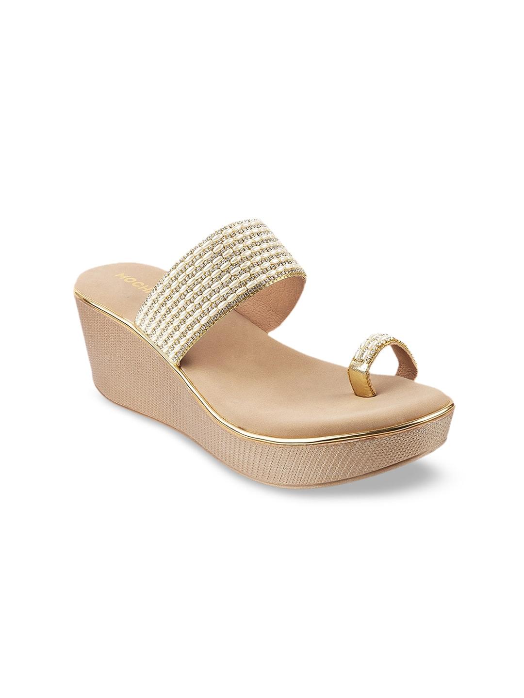 mochi women gold-toned woven design sandals