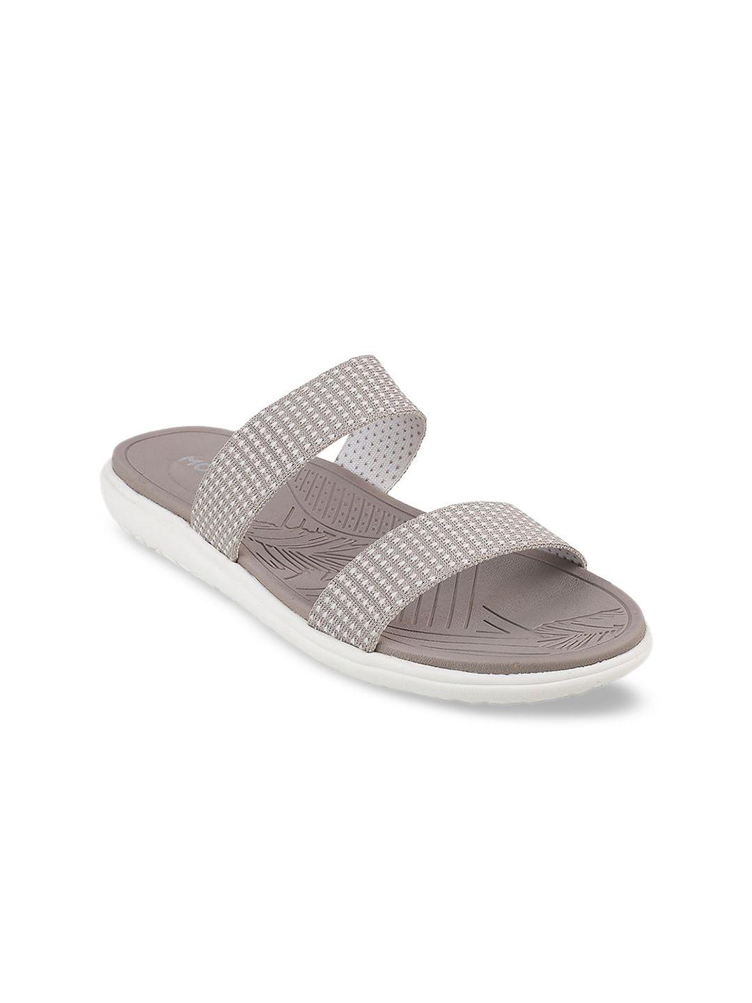 mochi women grey woven design sandals