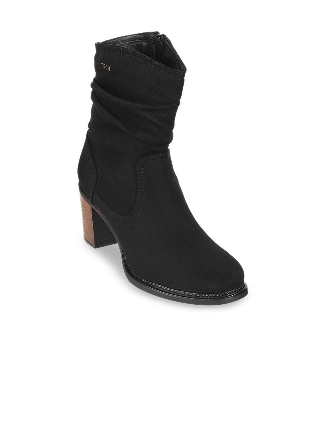 mochi women high-top block heel boots