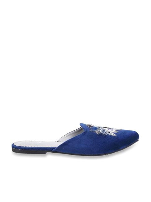 mochi women's blue mule shoes