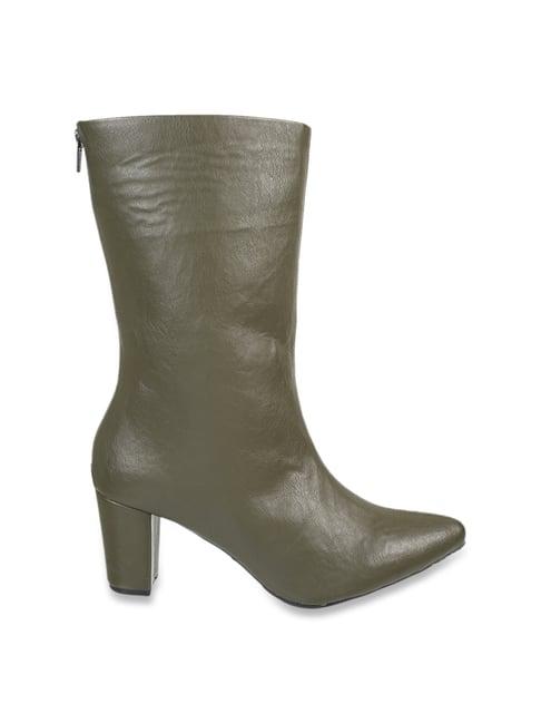 mochi women's olive casual booties