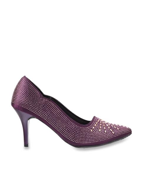 mochi women's purple stiletto pumps