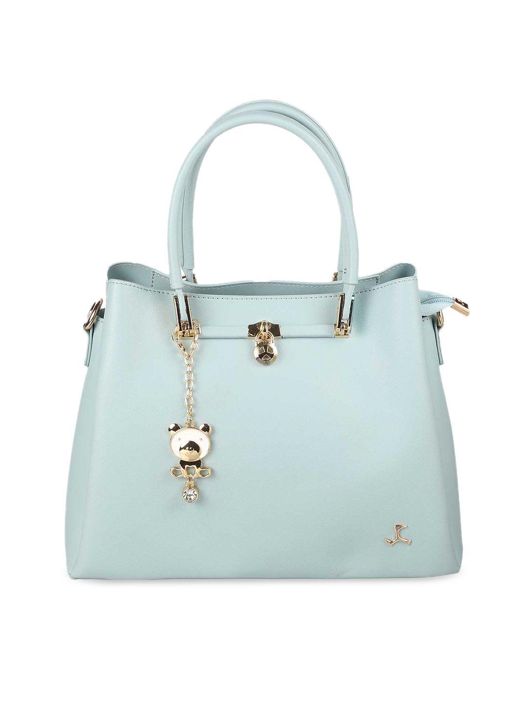 mochi blue pu structured handheld bag