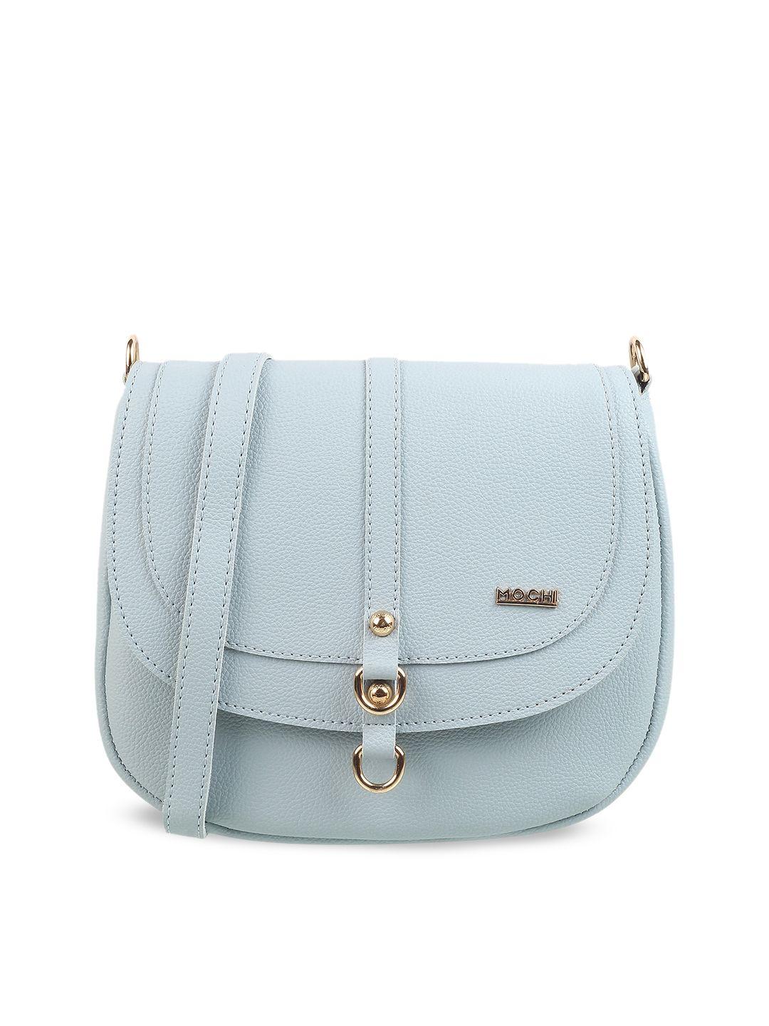 mochi blue pu structured sling bag