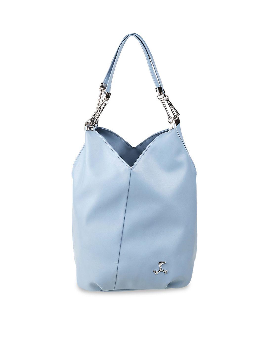 mochi blue textured pu bucket shoulder bag