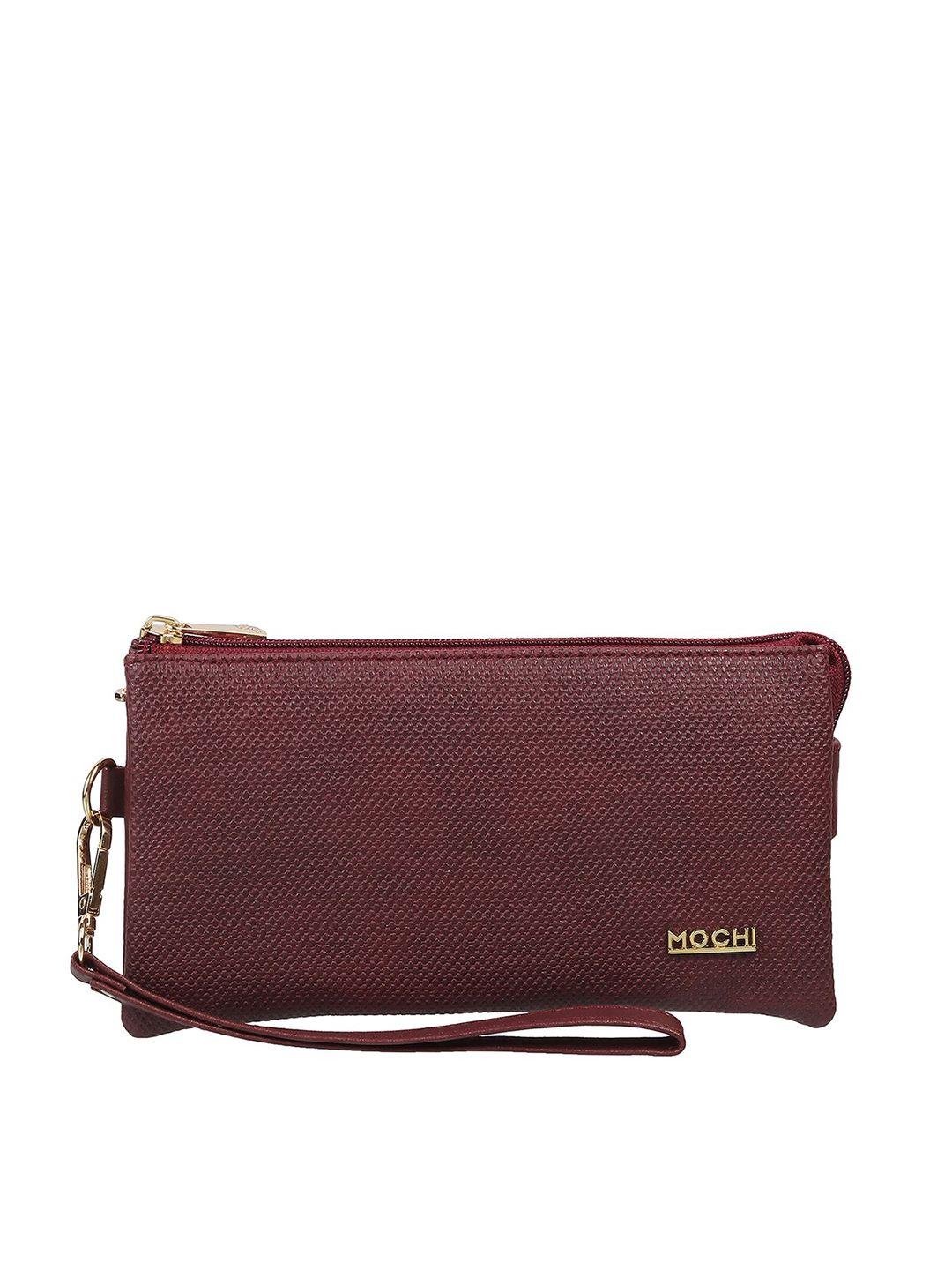 mochi burgundy textured purse clutch