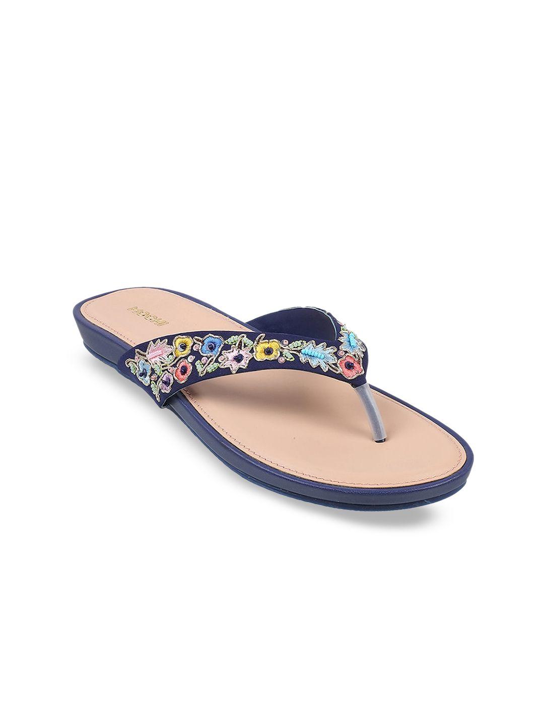 mochi embroidered t-strap flats