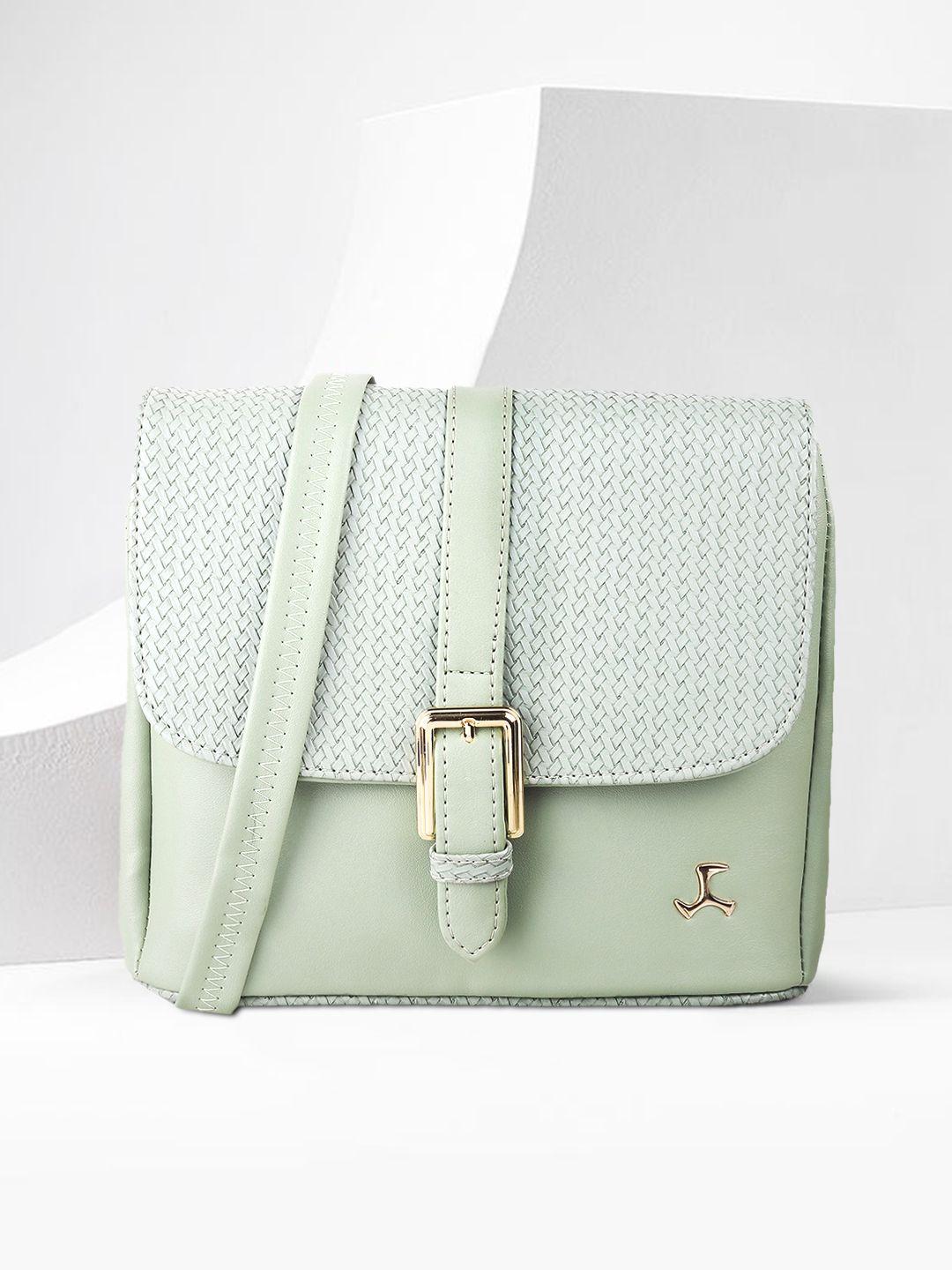 mochi green solid sling bag