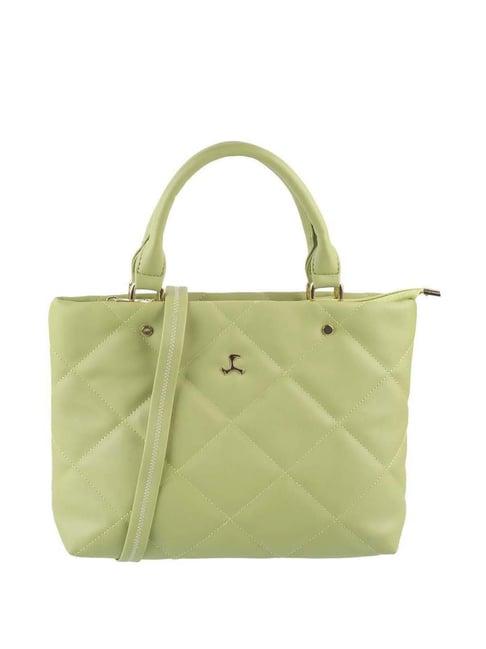 mochi green textured medium sling handbag