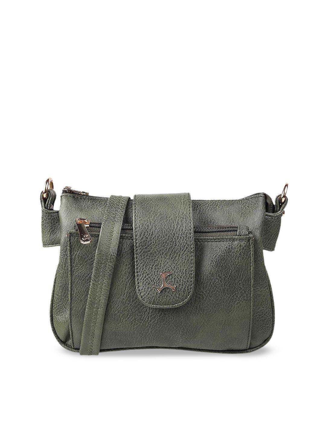 mochi green textured pu swagger sling bag