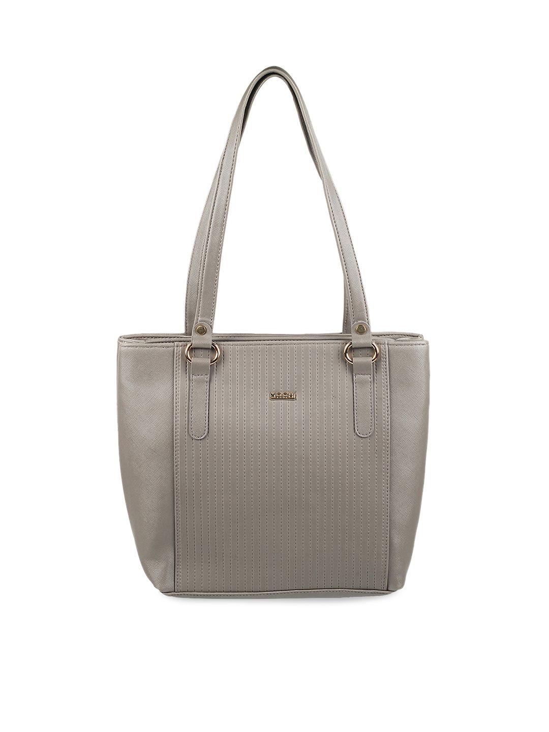 mochi grey textured pu structured shoulder bag