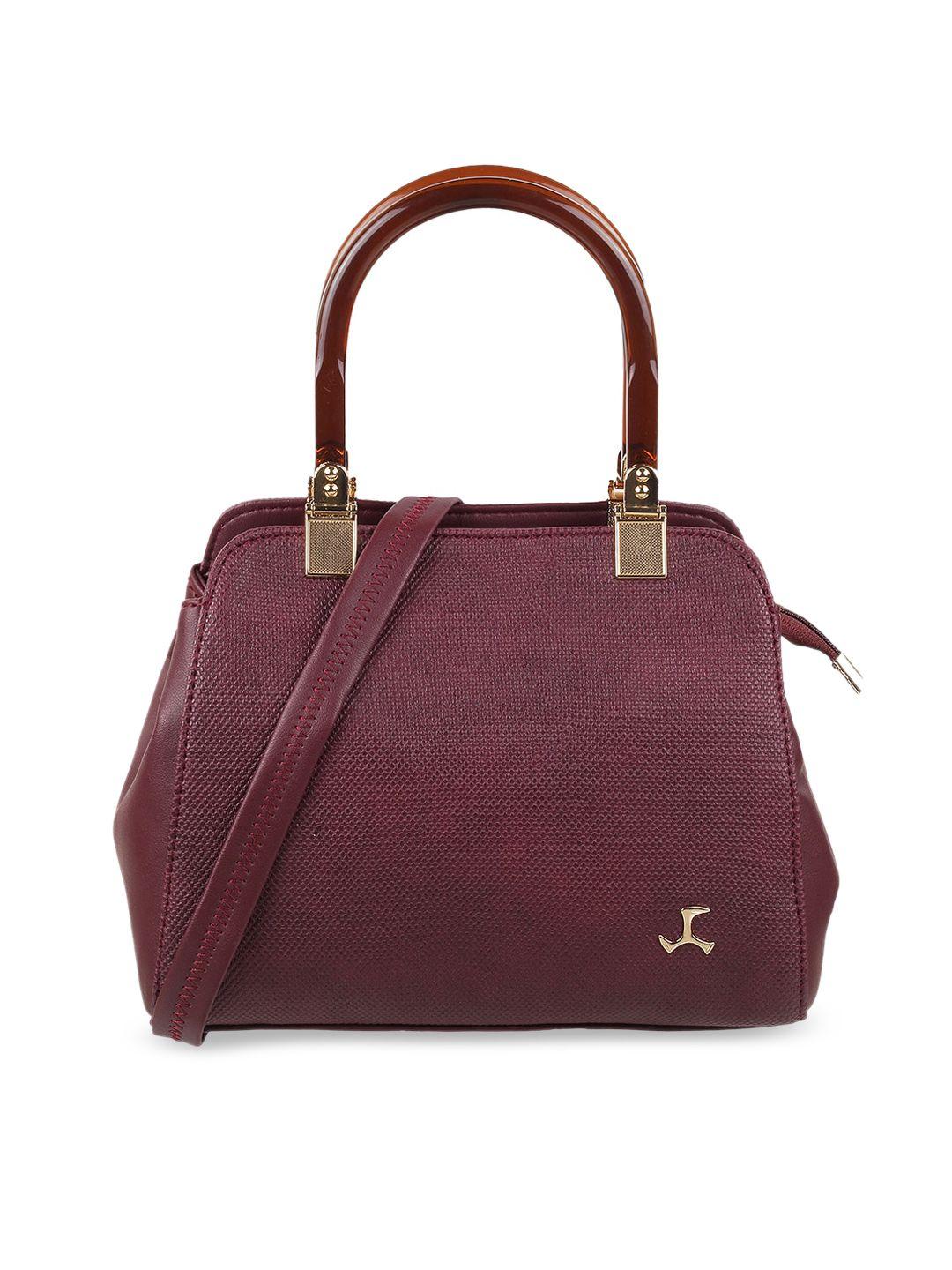 mochi maroon structured handheld bag