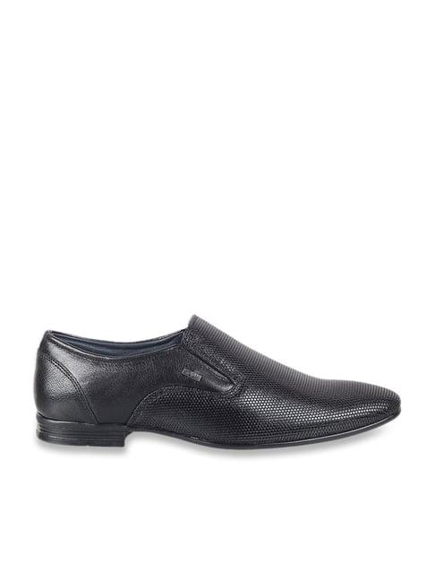 mochi men's black formal loafers