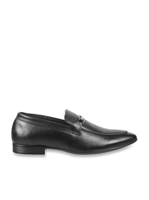 mochi men's black formal loafers