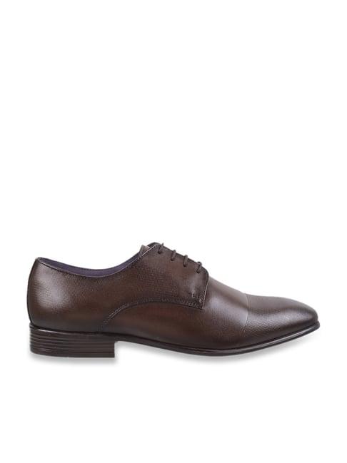 mochi men's brown derby shoes