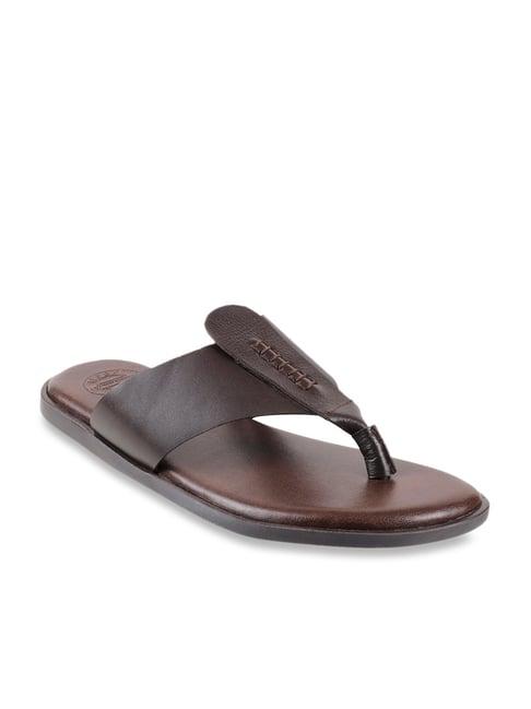 mochi men's dark brown thong sandals