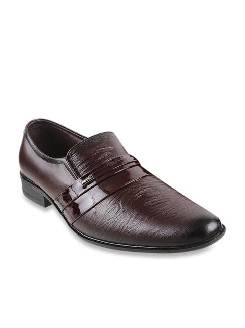 mochi men's maroon formal slip-ons