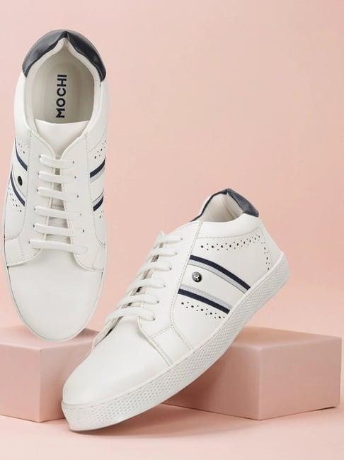 mochi men's white casual sneakers