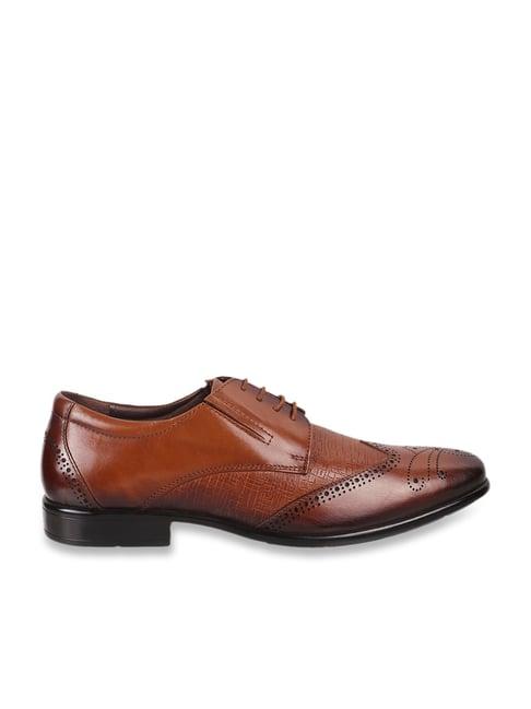 mochi men's windsor tan brogue shoes