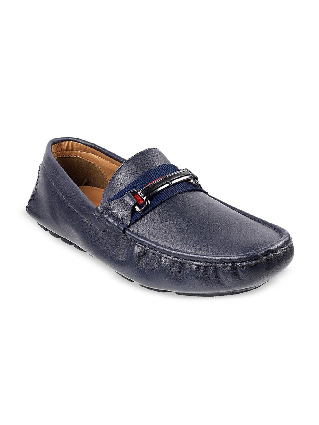 mochi men blue synthetic slip-on loafers