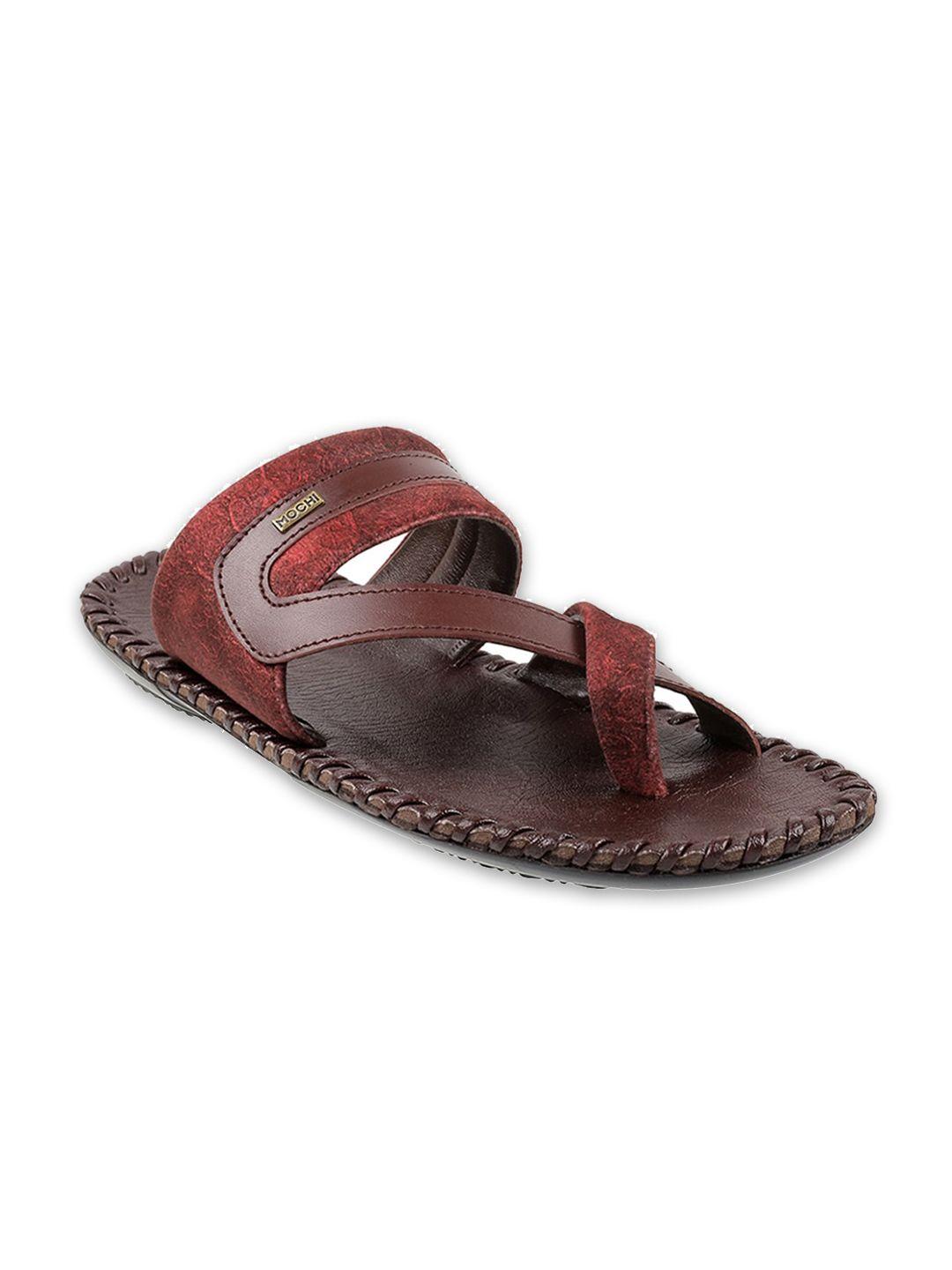 mochi men maroon leather comfort sandals