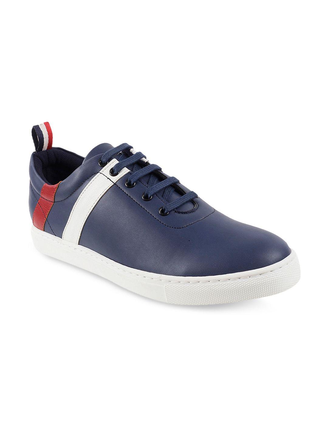 mochi men navy blue & white striped sneakers