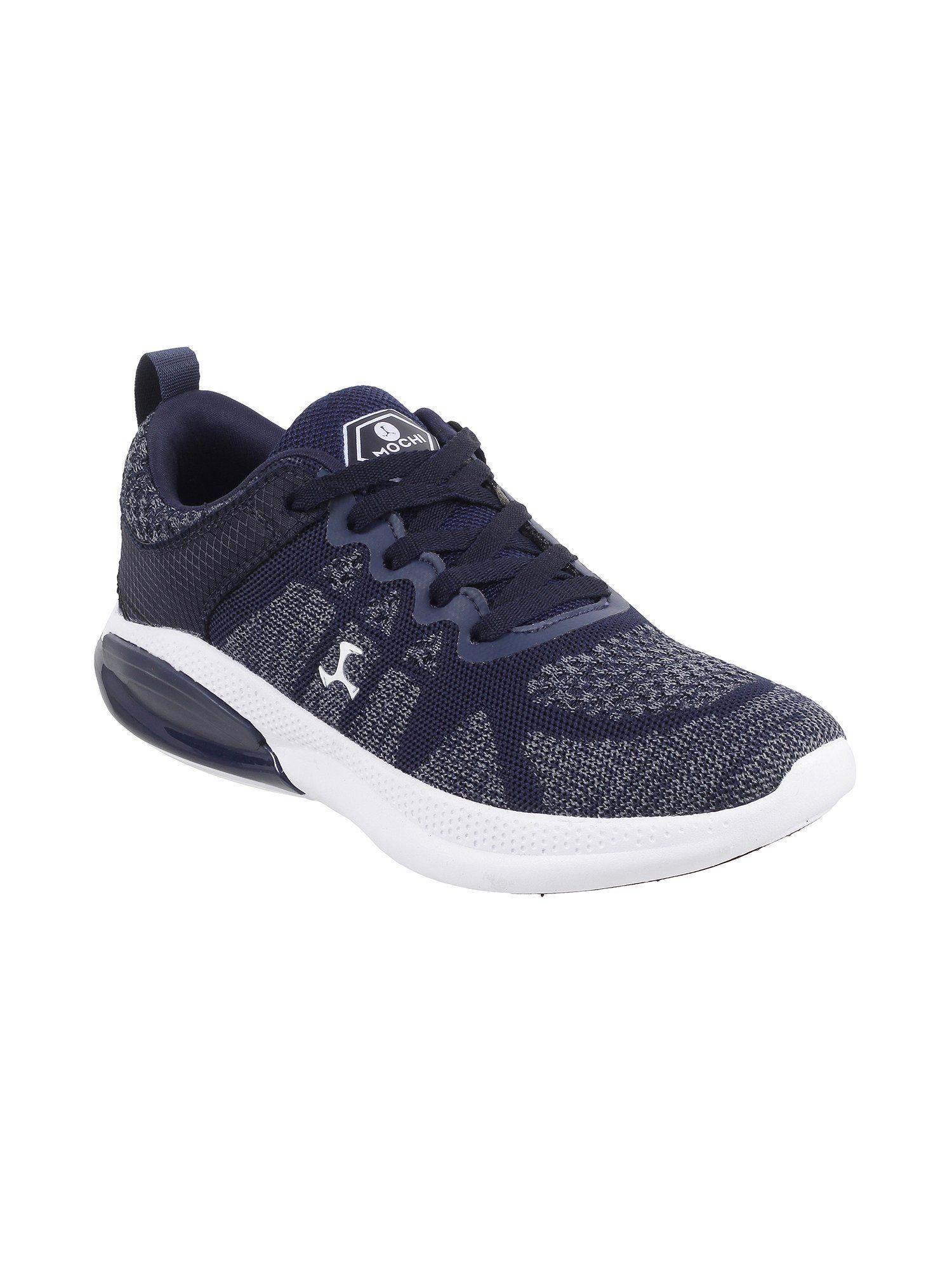 mochi mens blue sports lace-ups shoesmetro plain blue walking shoes
