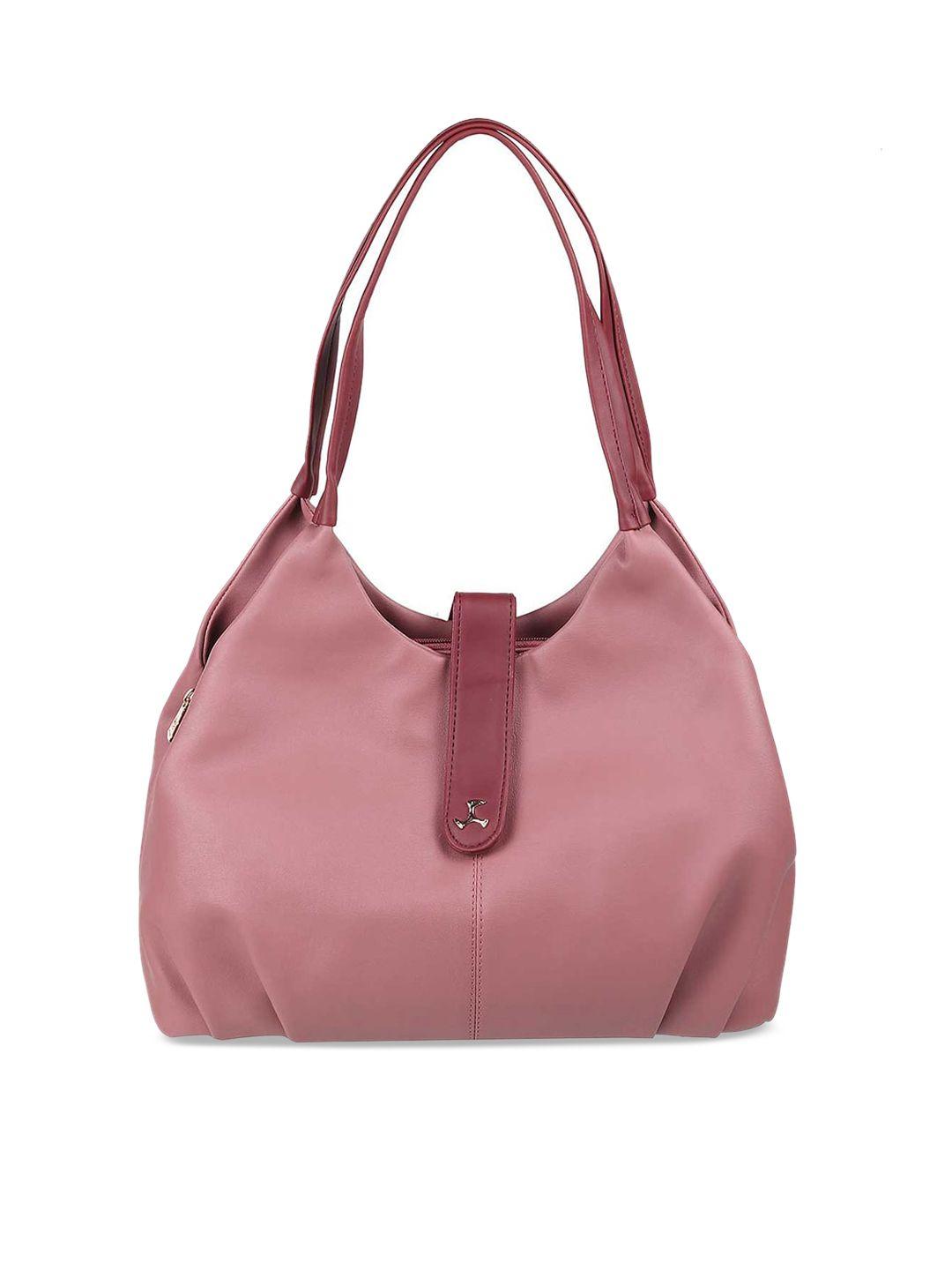 mochi peach-coloured structured shoulder bag