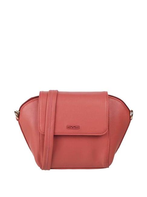 mochi peach solid medium sling handbag