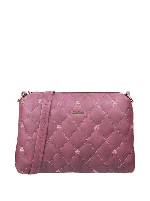 mochi purple quilted medium sling handbag