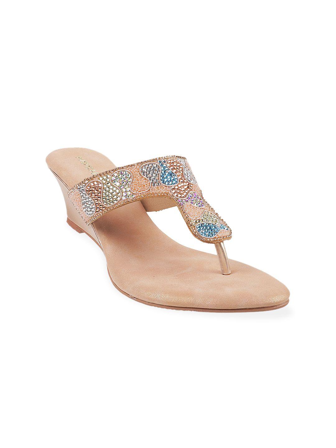 mochi rose gold-toned embellished flatform heels