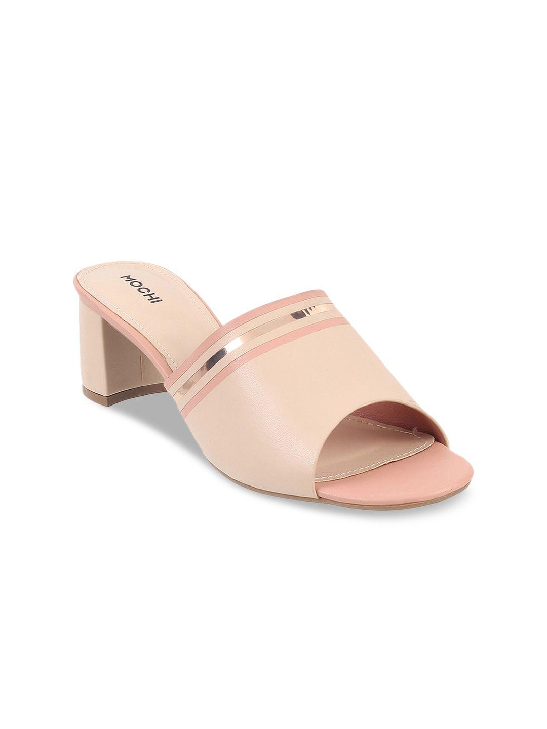 mochi striped block heel mules