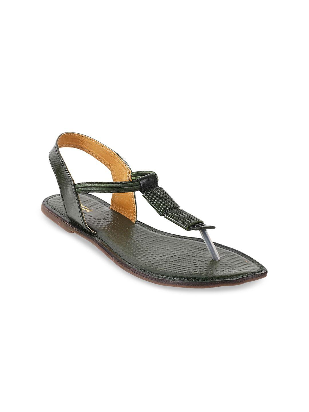 mochi textured leather t-strap flats