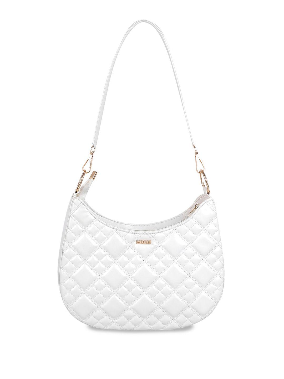 mochi textured structured hobo bag with quilted