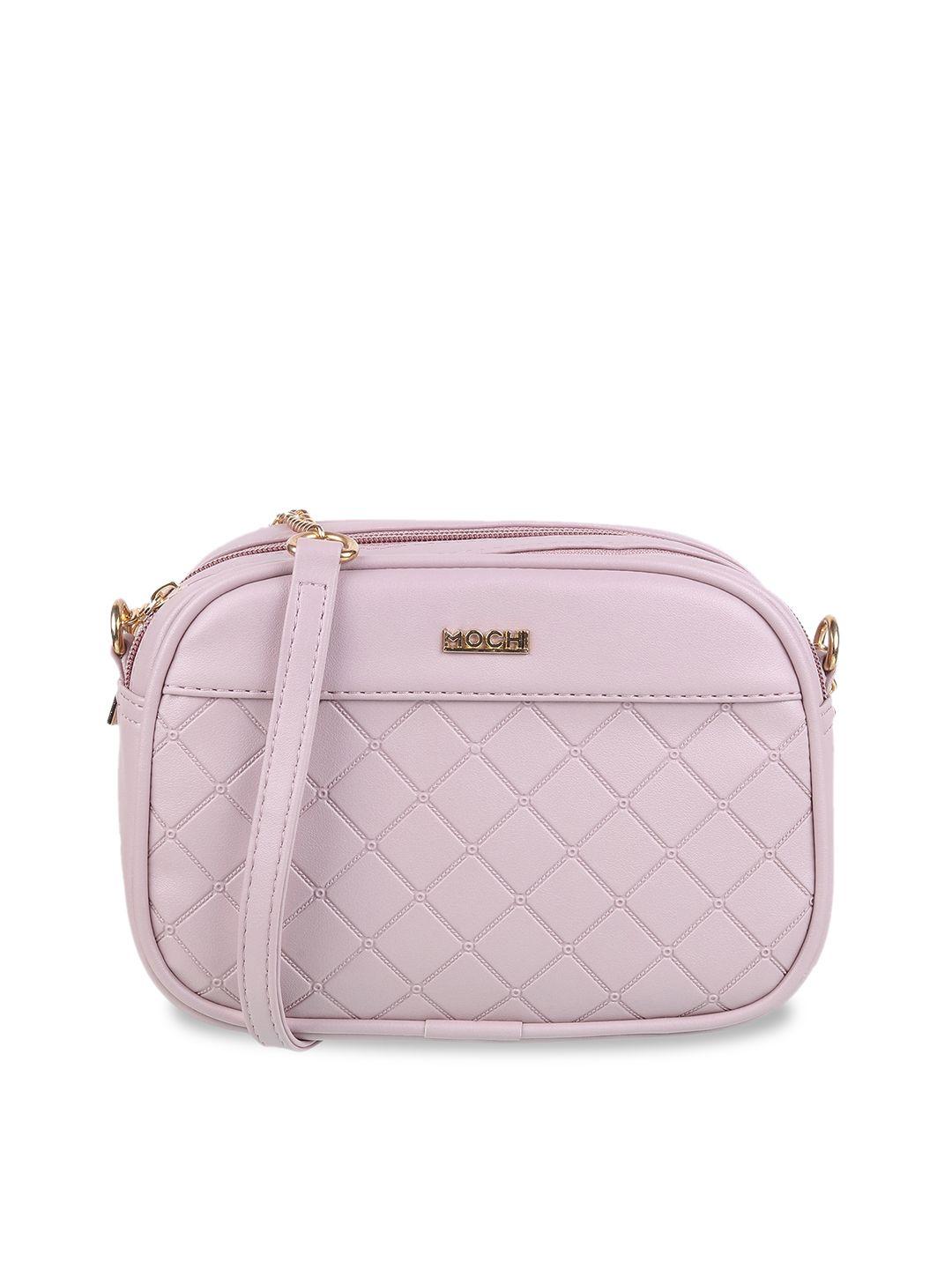 mochi textured structured sling bag with quilted