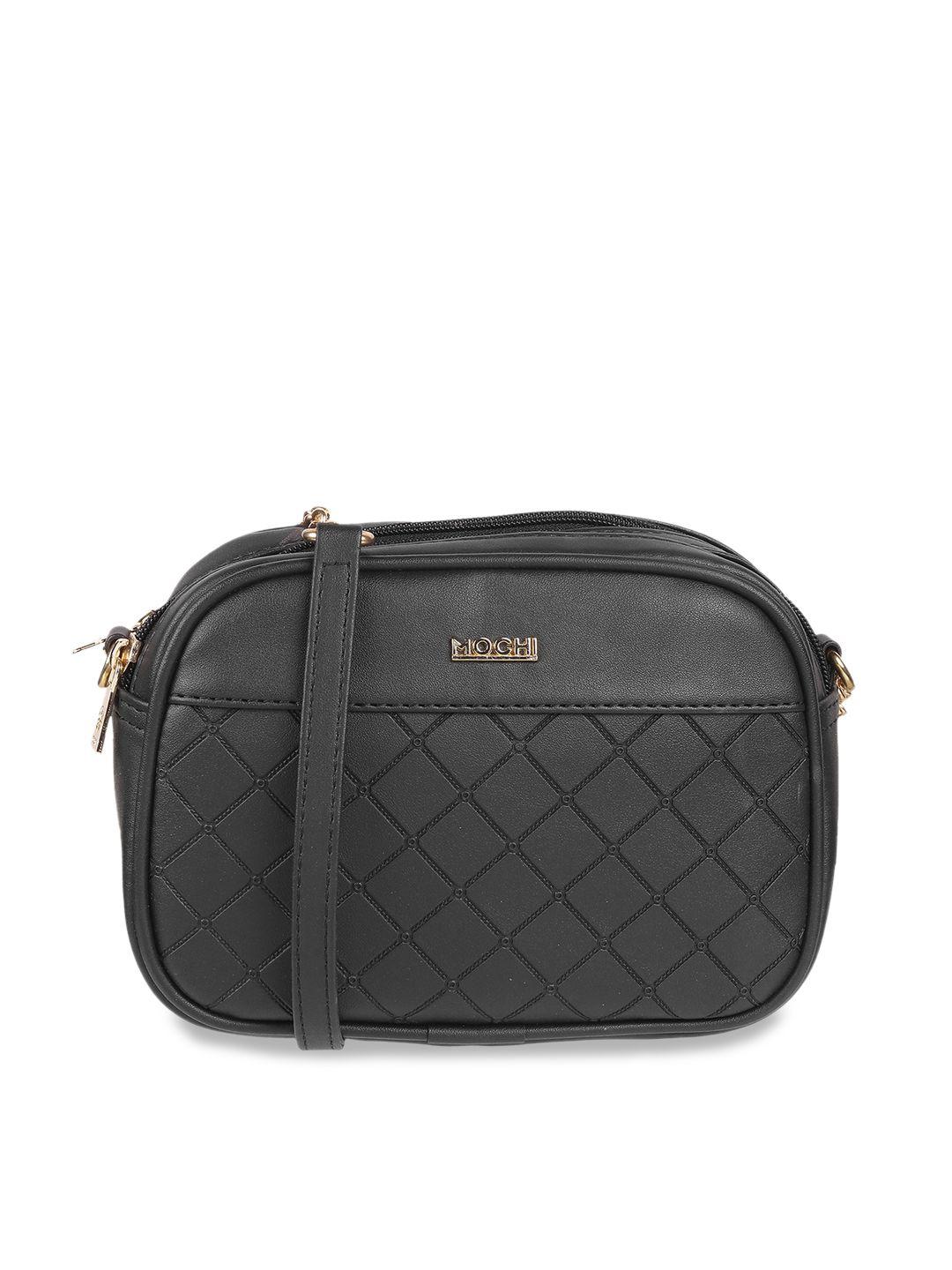 mochi textured structured sling bag with quilted