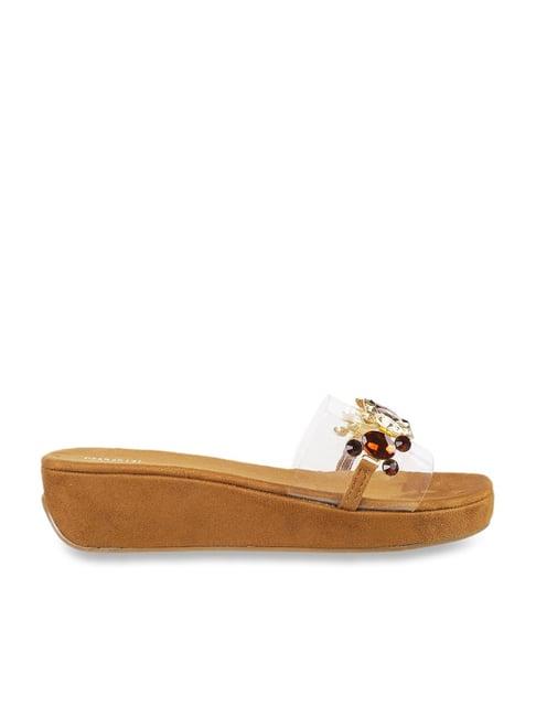 mochi women's antique gold casual wedges