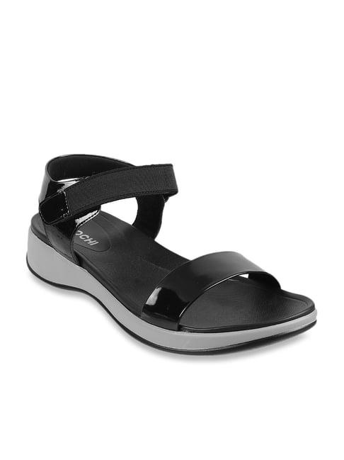 mochi women's black ankle strap sandals