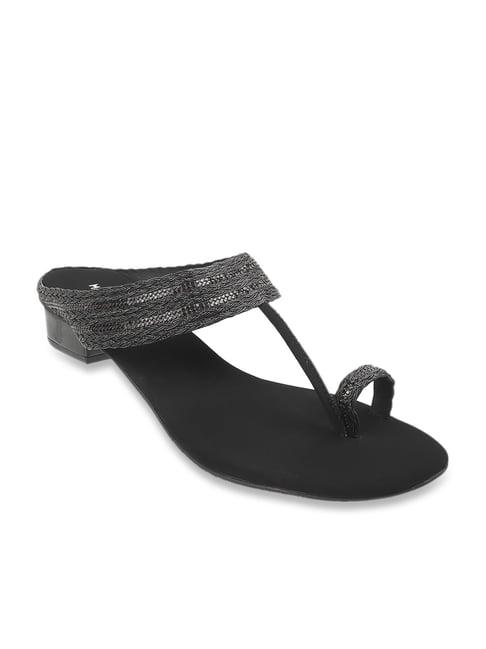mochi women's black toe ring sandals