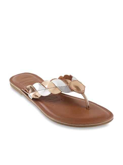 mochi women's golden thong sandals