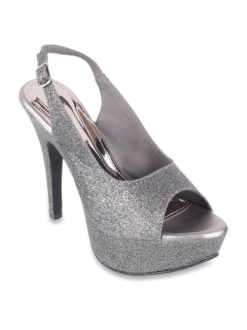 mochi women's gun metal back strap stilettos