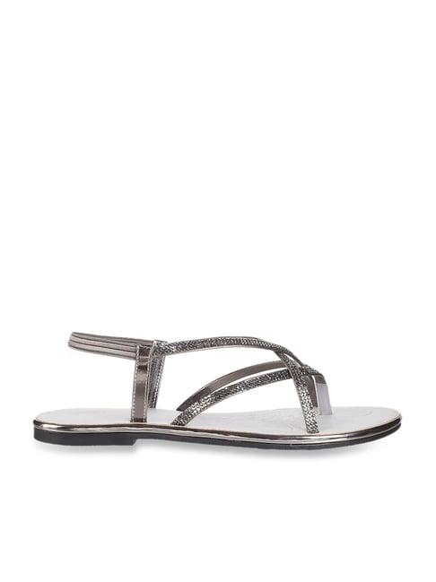 mochi women's gun metal sling back sandals