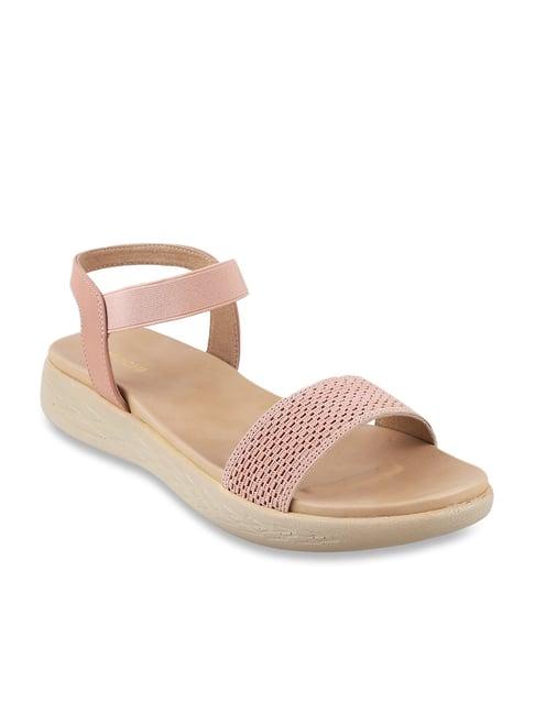 mochi women's peach ankle strap wedges