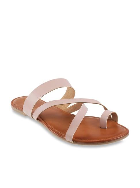 mochi women's pink toe ring sandals