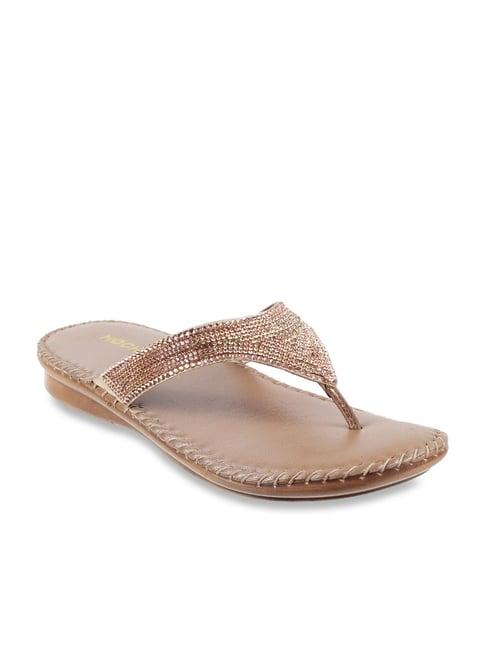 mochi women's rose gold thong sandals