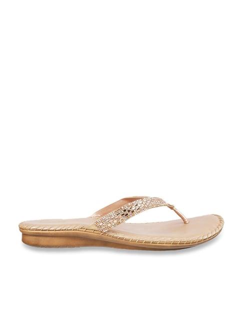 mochi women's rose gold thong sandals