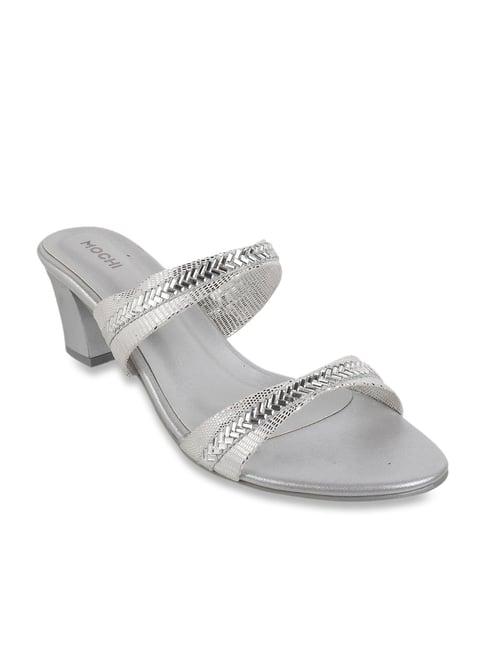 mochi women's silver ethnic sandals