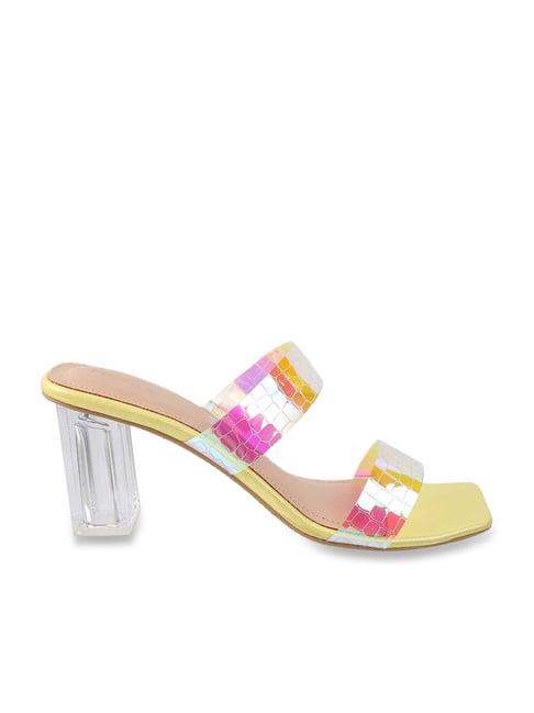 mochi women's yellow casual sandals