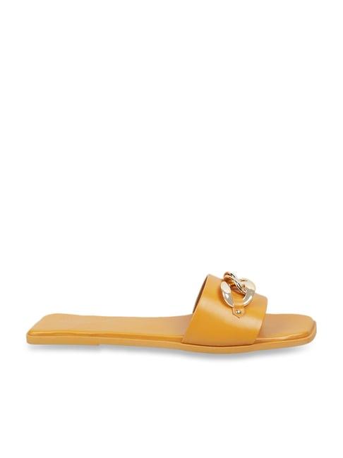 mochi women's yellow casual sandals